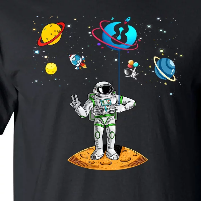 8 Years Old Birthday Boy 8th Space Planets Astronaut Gift Tall T-Shirt