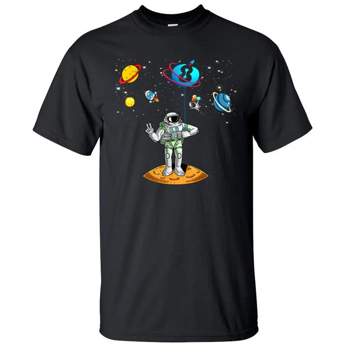 8 Years Old Birthday Boy 8th Space Planets Astronaut Gift Tall T-Shirt