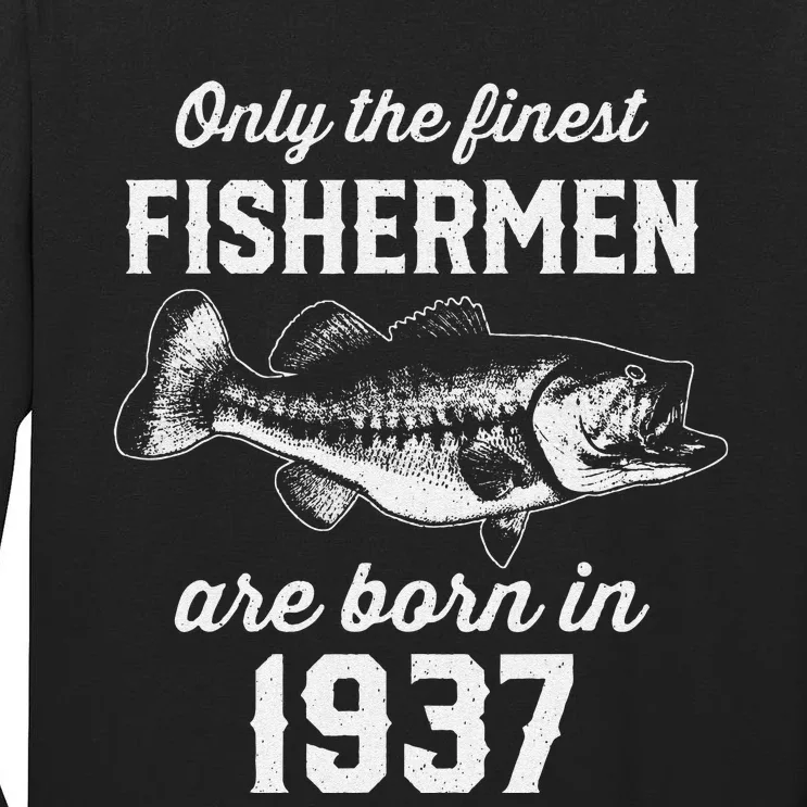 86 Year Old Fisherman Fishing 1937 86th Birthday Tall Long Sleeve T-Shirt