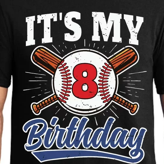 8 Years Old Baseball Player 8th Birthday Party Pajama Set