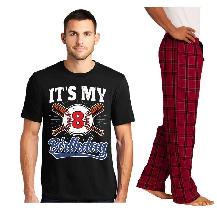 8 Years Old Baseball Player 8th Birthday Party Pajama Set