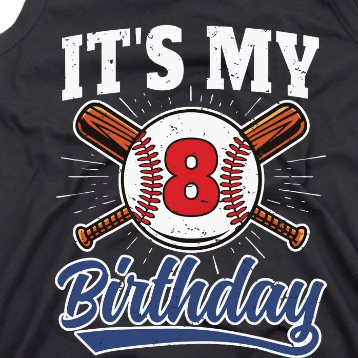 8 Years Old Baseball Player 8th Birthday Party Tank Top