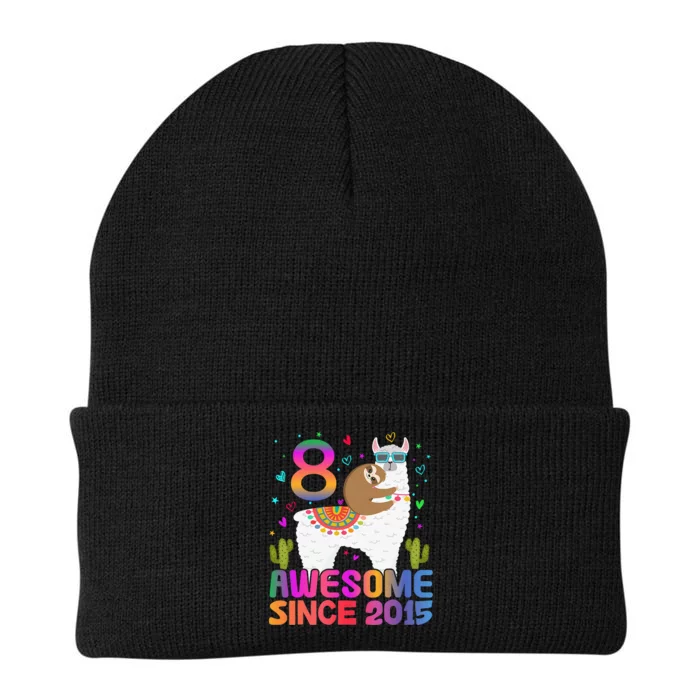 8 Year Old Awesome Since 2015 8th Birthday Teens Girls Knit Cap Winter Beanie