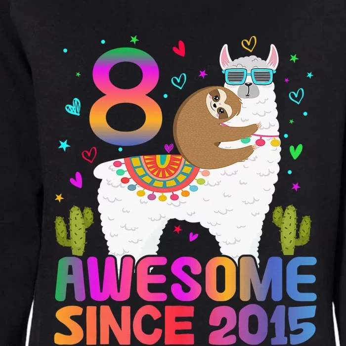 8 Year Old Awesome Since 2015 8th Birthday Teens Girls Womens California Wash Sweatshirt