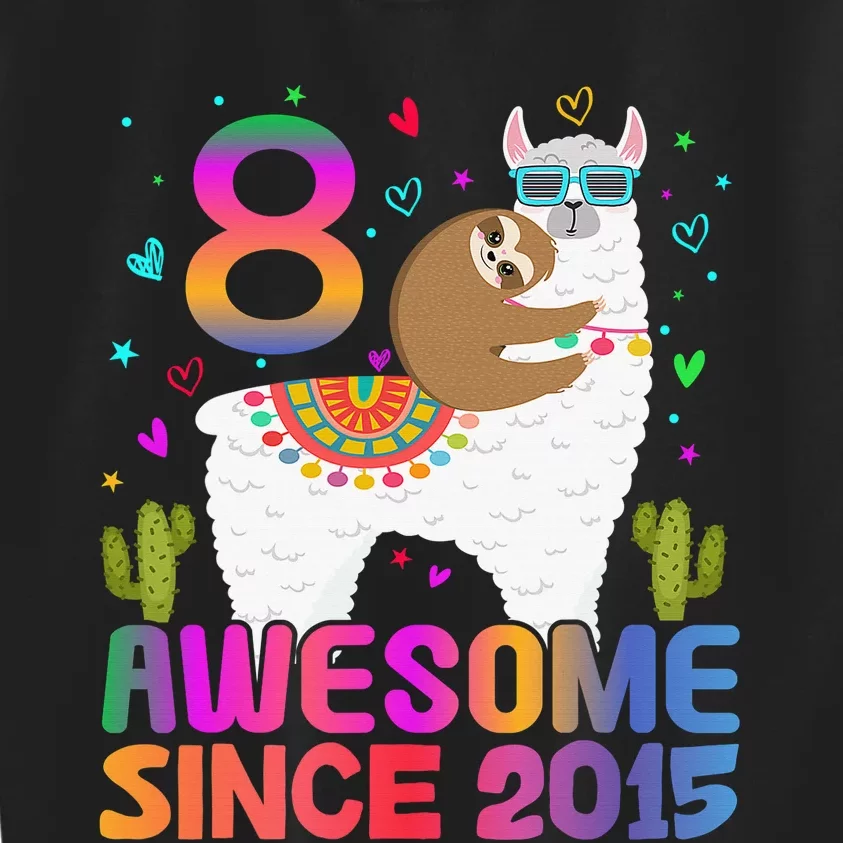 8 Year Old Awesome Since 2015 8th Birthday Teens Girls Kids Sweatshirt