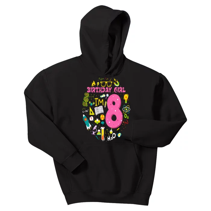 8 Year Old Girl Scientist 8th Birthday Science Kids Hoodie