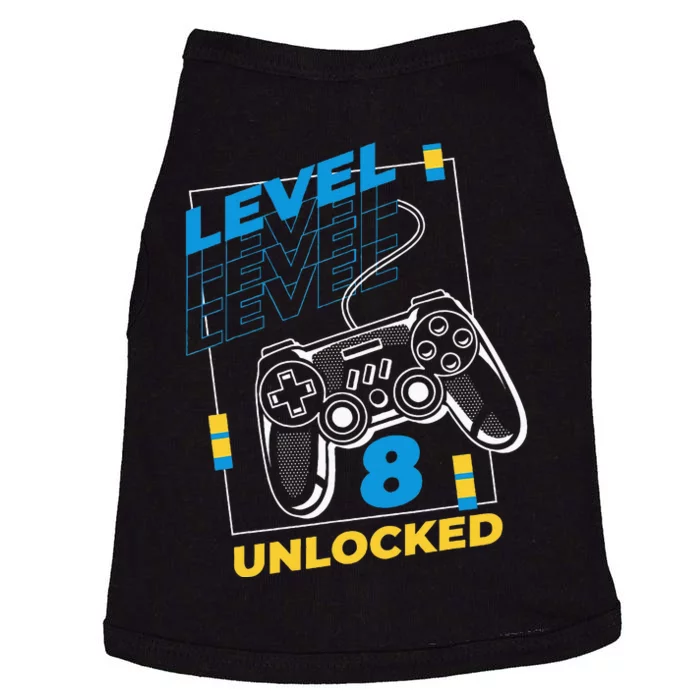 8 Year Old Gamer Gaming 8th Birthday Level 8 Unlocked Doggie Tank