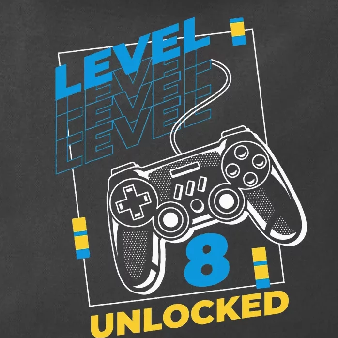 8 Year Old Gamer Gaming 8th Birthday Level 8 Unlocked Zip Tote Bag