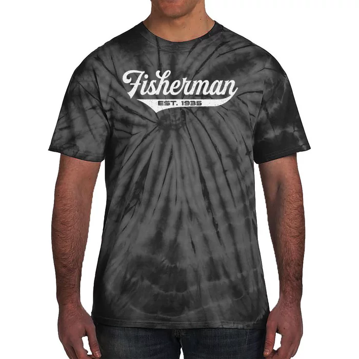 88 Year Old Fisherman Fishing 1935 88th Birthday Gift Tie-Dye T-Shirt