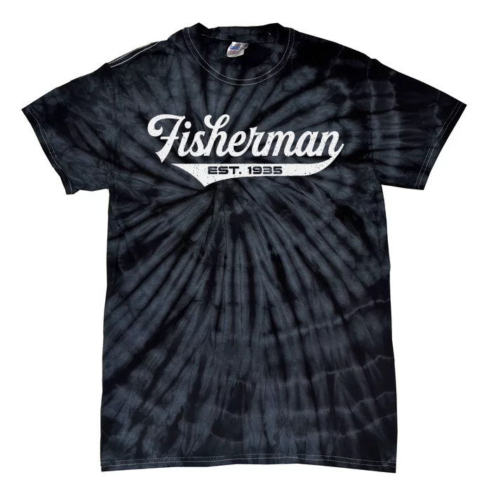 88 Year Old Fisherman Fishing 1935 88th Birthday Gift Tie-Dye T-Shirt