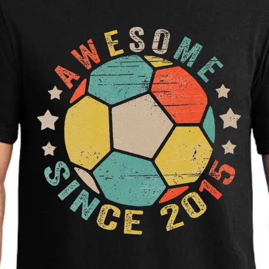 8 Year Old Awesome Since 2015 8th Birthday Soccer Player Pajama Set