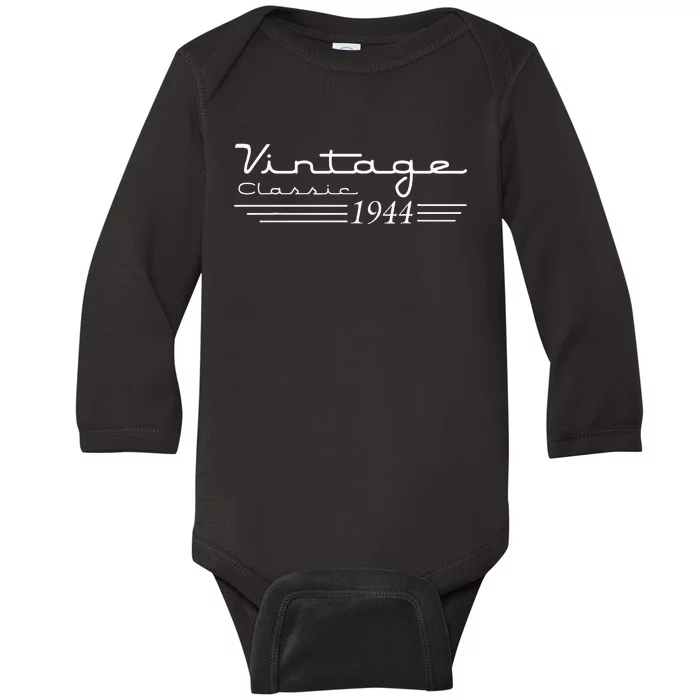 80 Year Old Gifts Vintage 1944 80th Birthday Baby Long Sleeve Bodysuit