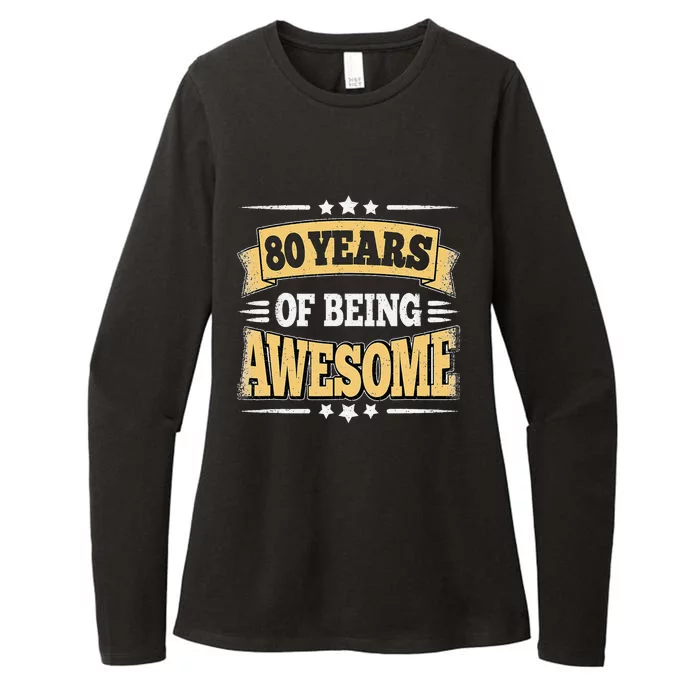 80 Years Of Being Awesome 80 Years Old 80th Birthday Vintage Womens CVC Long Sleeve Shirt