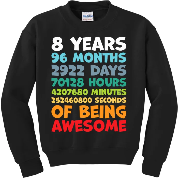 8 Year Old Bday Decorations Son Boy 8yr 8th Birthday Kids Sweatshirt