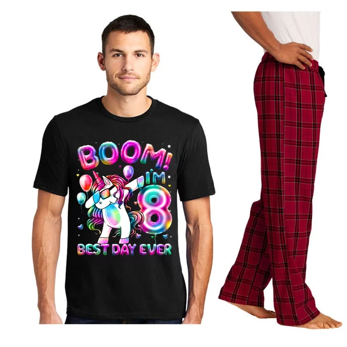 8 Years Old Dabbing Unicorn Gifts 8th Birthday Party Pajama Set