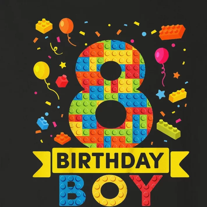 8 Year Old Building Blocks 8th Birthday Toddler Long Sleeve Shirt