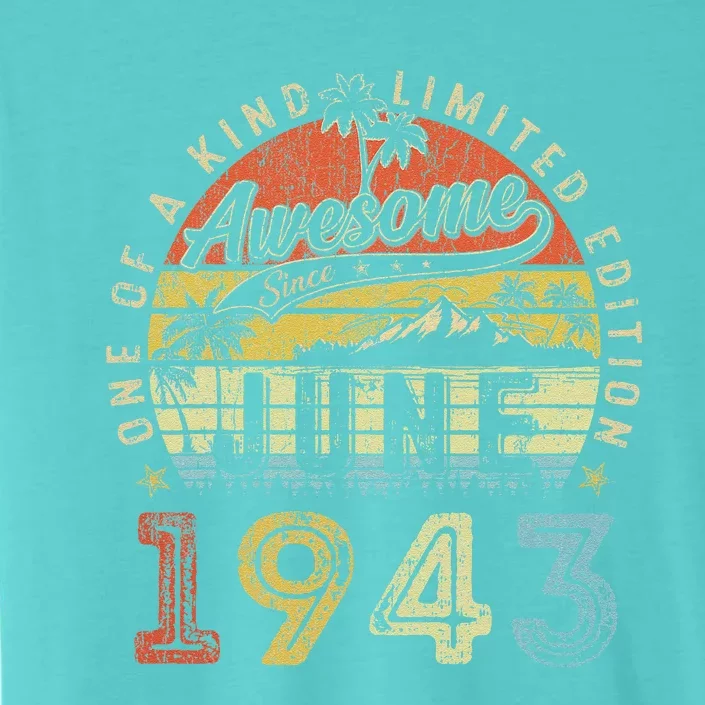 80 Year Old Awesome Since June 1943 80th Birthday (2) ChromaSoft Performance T-Shirt