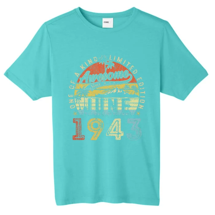 80 Year Old Awesome Since June 1943 80th Birthday (2) ChromaSoft Performance T-Shirt