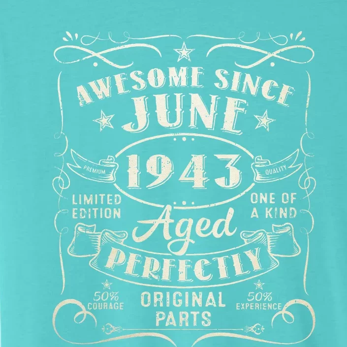 80 Year Old Awesome Since June 1943 80th Birthday (1) ChromaSoft Performance T-Shirt