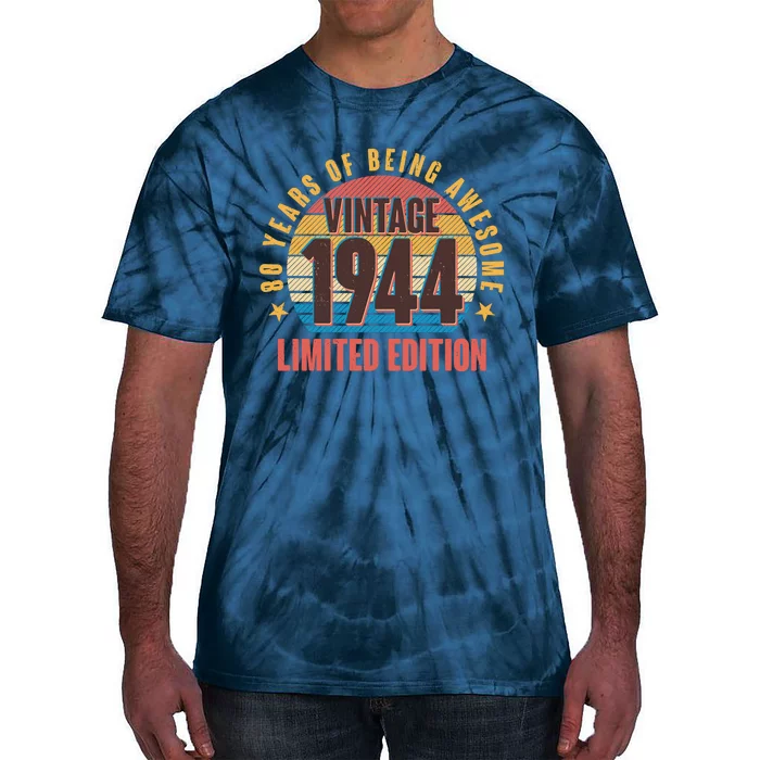 80 Years Of Being Awesome 1944 Limited Edition Vintage Retro Tie-Dye T-Shirt