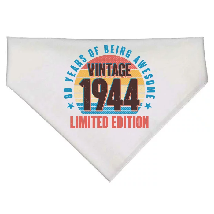 80 Years Of Being Awesome 1944 Limited Edition Vintage Retro USA-Made Doggie Bandana