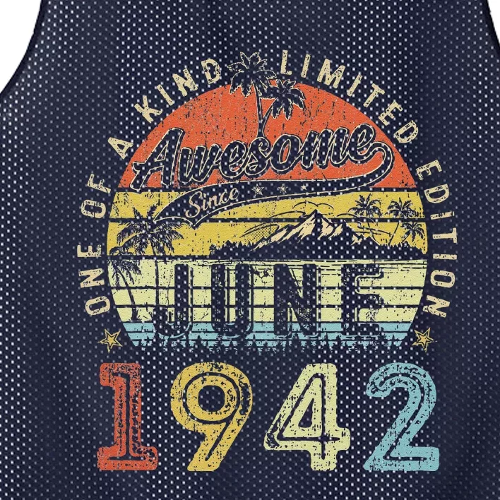 81 Year Old Awesome Since June 1942 81th Birthday Mesh Reversible Basketball Jersey Tank