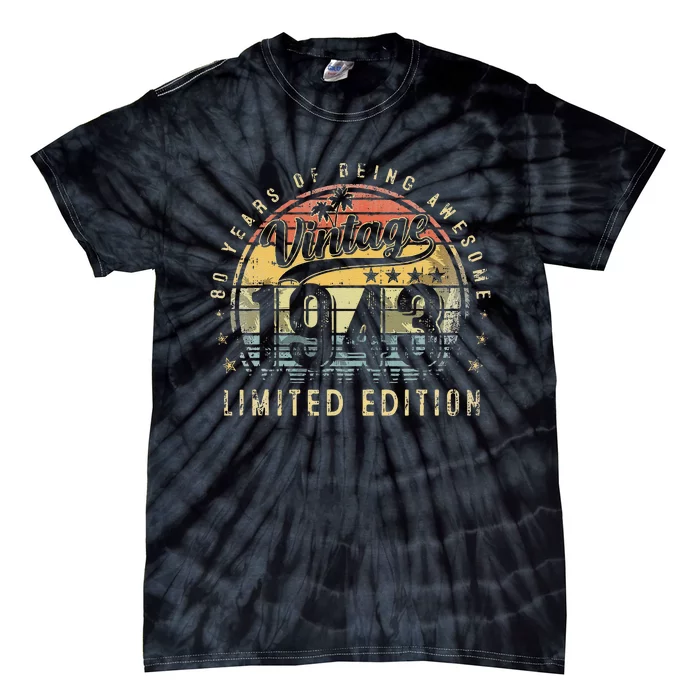 80 Year Old Gifts Vintage 1943 Limited Edition 19th Birthday Tie-Dye T-Shirt