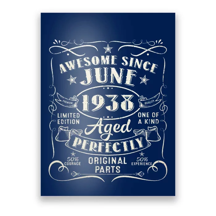 85 Year Old Awesome Since June 1938 85th Birthday Poster