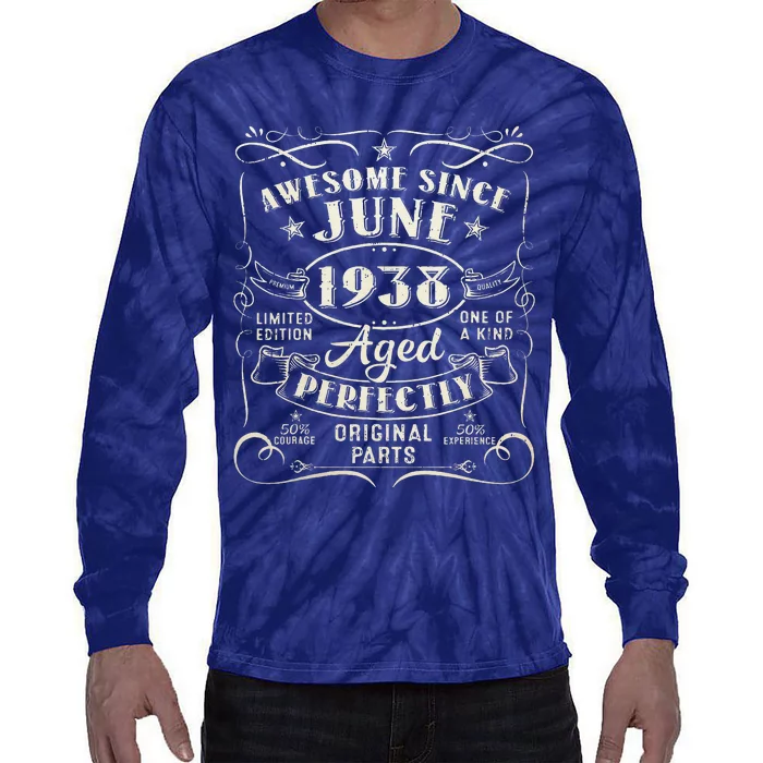 85 Year Old Awesome Since June 1938 85th Birthday Tie-Dye Long Sleeve Shirt