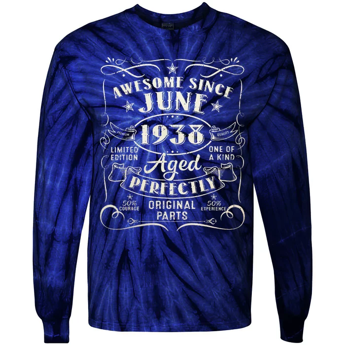 85 Year Old Awesome Since June 1938 85th Birthday Tie-Dye Long Sleeve Shirt