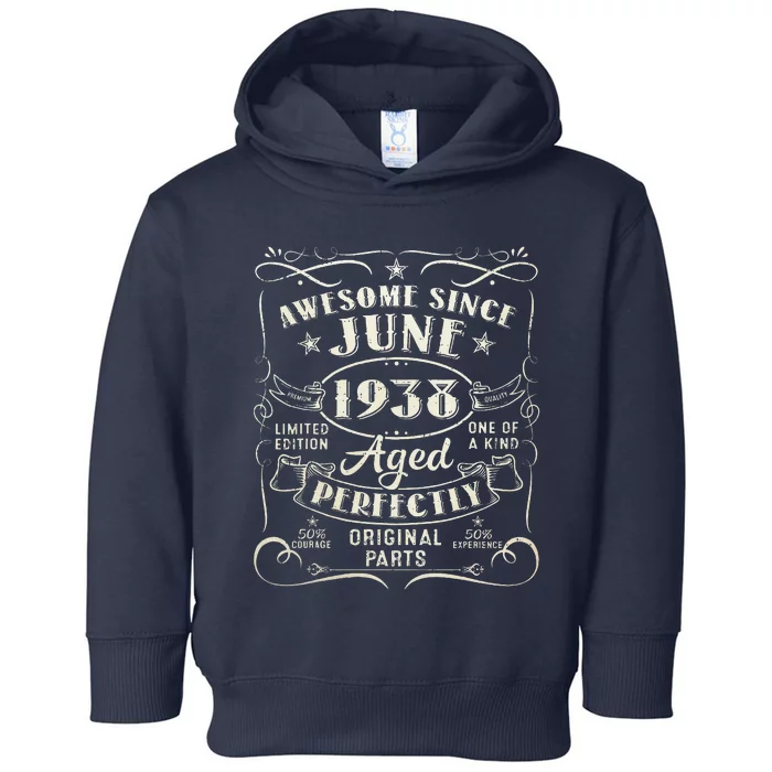 85 Year Old Awesome Since June 1938 85th Birthday Toddler Hoodie