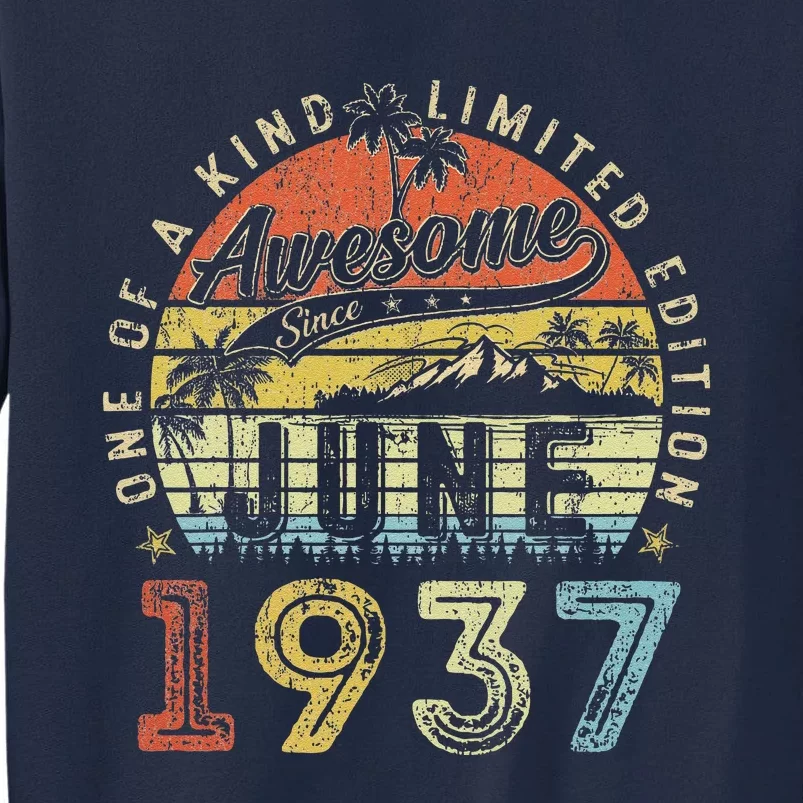 86 Year Old Awesome Since June 1937 86th Birthday Tall Sweatshirt