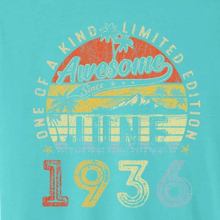 87 Year Old Awesome Since June 1936 87th Birthday (1) ChromaSoft Performance T-Shirt