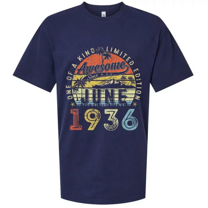 87 Year Old Awesome Since June 1936 87th Birthday (1) Sueded Cloud Jersey T-Shirt