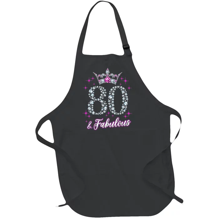 80 Years Old Gifts 80 & Fabulous Since 1943 80th Birthday Full-Length Apron With Pocket