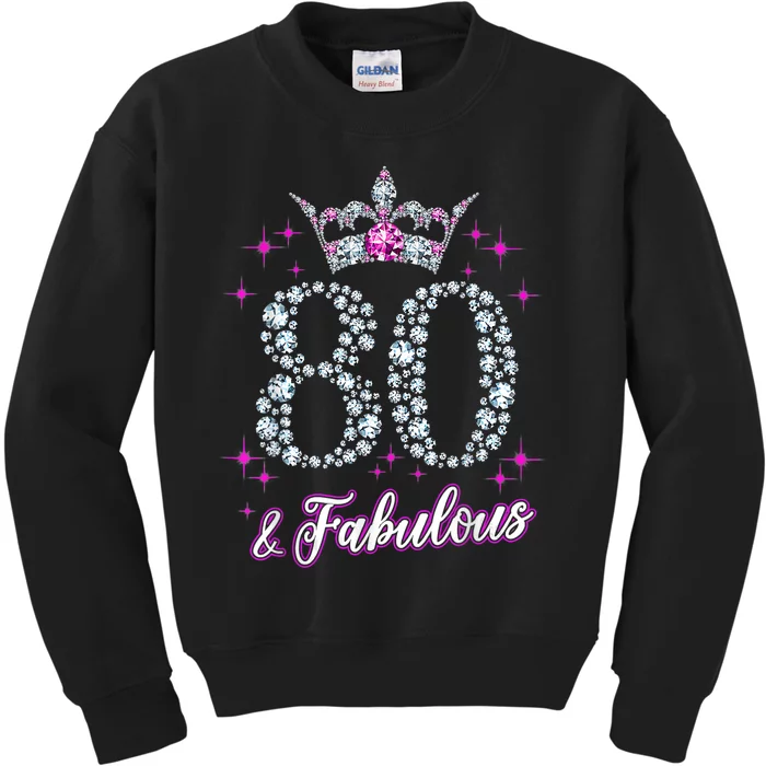 80 Years Old Gifts 80 & Fabulous Since 1943 80th Birthday Kids Sweatshirt