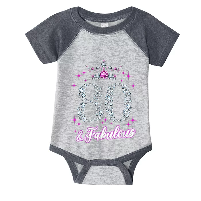 80 Years Old Gifts 80 & Fabulous Since 1943 80th Birthday Infant Baby Jersey Bodysuit