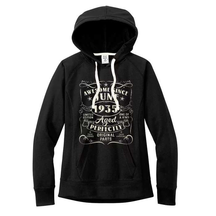 88 Year Old Awesome Since June 1935 88th Birthday Women's Fleece Hoodie