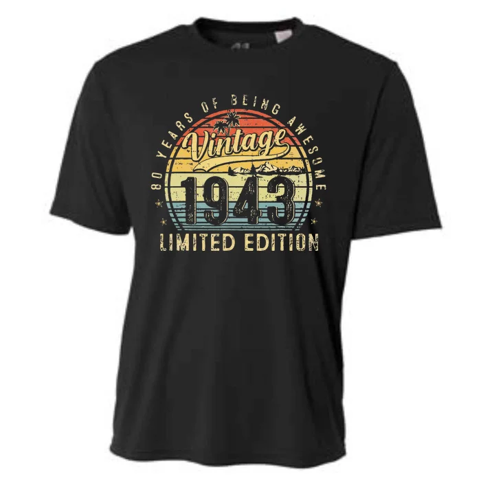 80 Year Old Vintage 1943 Limited Edition 80th Birthday Gifts Cooling Performance Crew T-Shirt