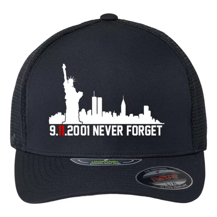 9-11-2001 Never Forget September 11th Flexfit Unipanel Trucker Cap