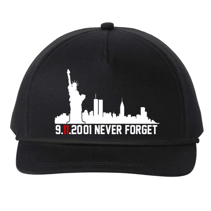 9-11-2001 Never Forget September 11th Snapback Five-Panel Rope Hat