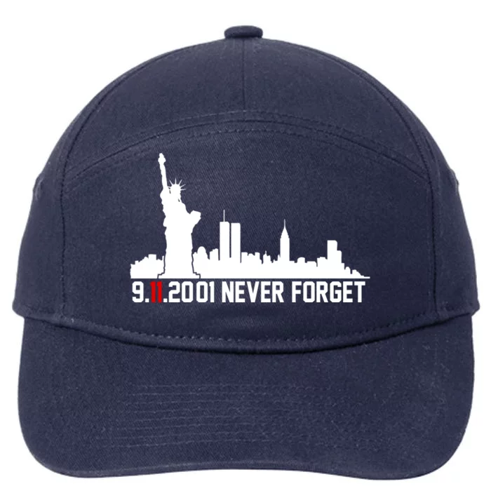 9-11-2001 Never Forget September 11th 7-Panel Snapback Hat