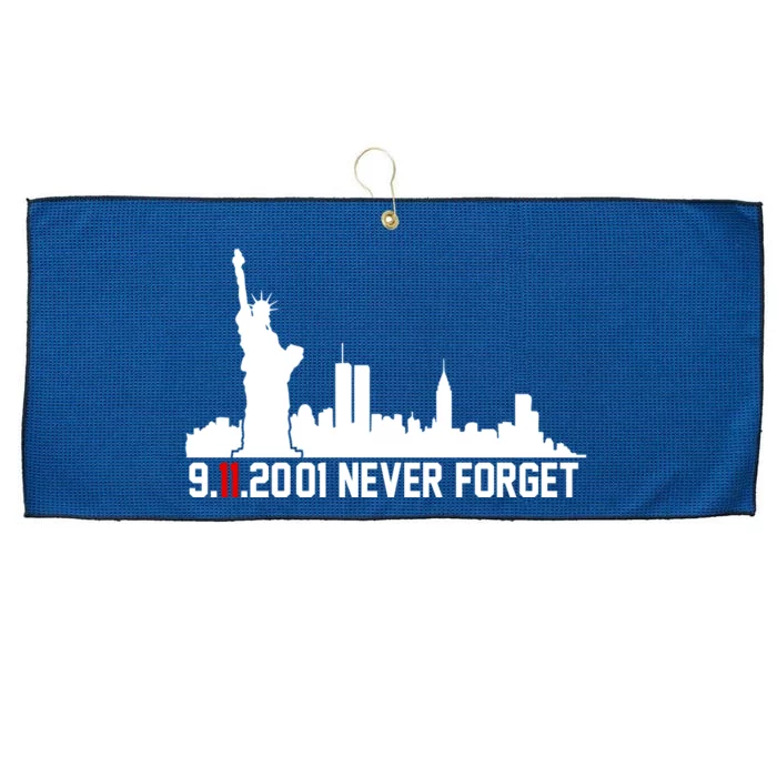 9-11-2001 Never Forget September 11th Large Microfiber Waffle Golf Towel