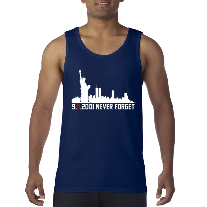 9-11-2001 Never Forget September 11th Tank Top