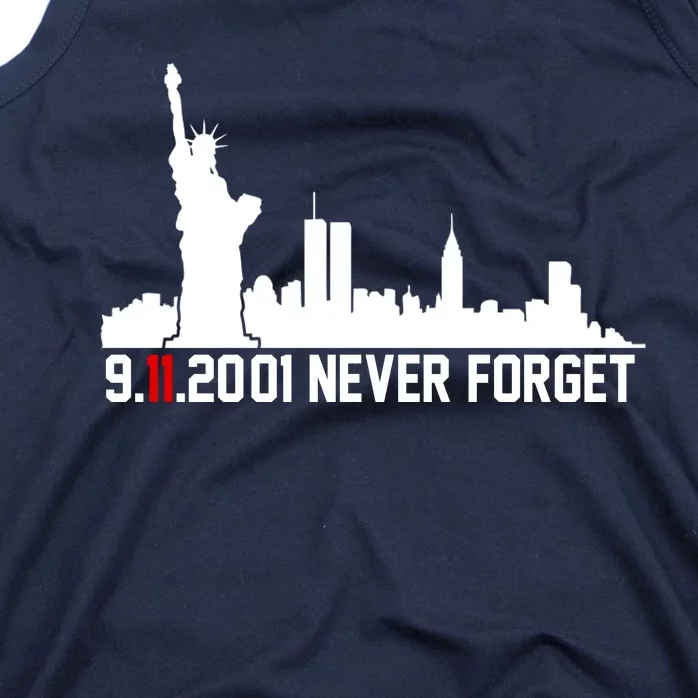 9-11-2001 Never Forget September 11th Tank Top