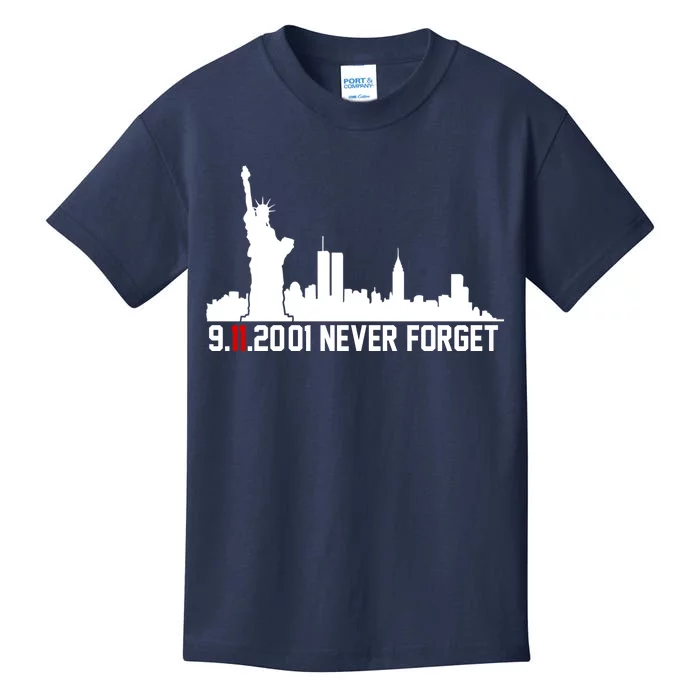 9-11-2001 Never Forget September 11th Kids T-Shirt