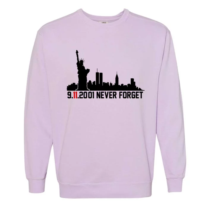 9-11-2001 Never Forget September 11th Garment-Dyed Sweatshirt