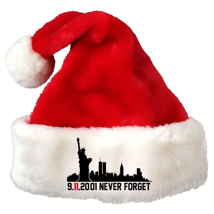 9-11-2001 Never Forget September 11th Premium Christmas Santa Hat