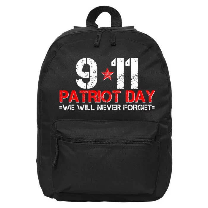 9-11 Patriot Day We Will Never Forget 16 in Basic Backpack