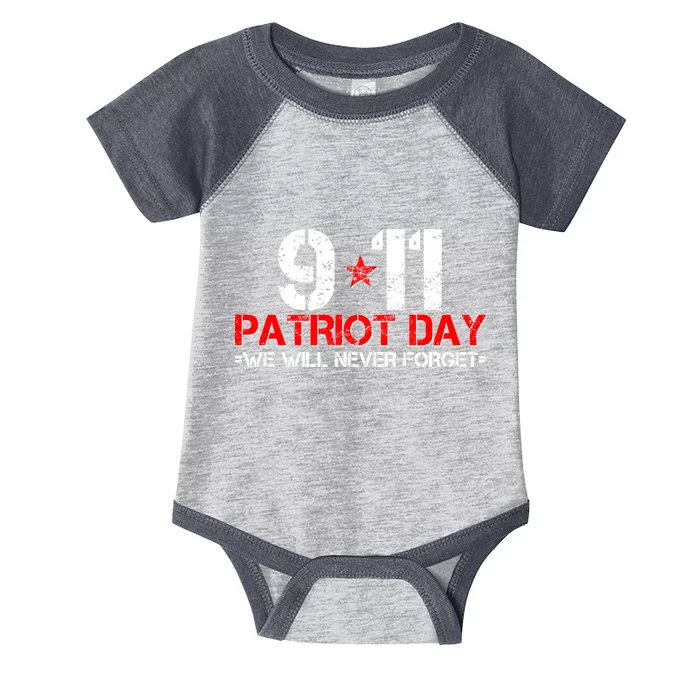 9-11 Patriot Day We Will Never Forget Infant Baby Jersey Bodysuit